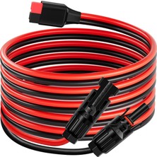 Odea Tr 10AWG 12FT Güneş Paneli Uzatma Kablosu, Reklamlar Bağlantı Noktası Adaptörü ve Güneş Konnektörü ile Uyumlu, Taşınabilir Güneş Jeneratörü Güç Istasyonu Rv Için Solar Şarj Kablosu Seti, Dikey