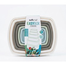 Odea Tr Softchef Easybox 6'li Plastik Saklama Kabı Seti, Bpa Içermez Iç Içe Geçebilir Mutfak ve Buzdolabı Içi Düzenleyici Erzak Kabı Seti (225 ml - 3000 Ml)