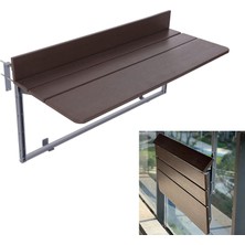 Odea Tr Korkuluklar Için Yerden Tasarruflu Balkon Bar Masası - Güverte ve Teraslar Için Dış Mekan Asma Masası - 100 x 37 cm (39,37 x 14,56 Inç) - Küçük Alanlar Için Şık Bahçe Aksesuarı