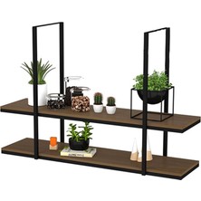 Odea Tr Rustik Raf, Bitkiler ve Çiçekler Için Yüzen Demir – Şık Duvar Depolama Rafı, Mutfak, Bar, Balkon Iç Mekan – Dekoratif Raf 80 × 30 × 80 cm
