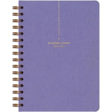 Odea Tr 2026-2027 A5 Keten Akademik Ajanda Spiralli 15X21 cm - 17 Aylık Lila