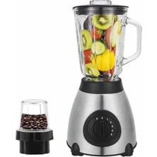 Odea Tr 1.5 Litre 5000W Çift Cam Hazneli Paslanmaz Çelik 2'si Bir Arada Blender ve Kahve Baharat Öğütücü