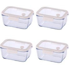 Odea Tr Neoflam, Fika Glace Bej Vakumlu 4 Parça Saklama Kabı 460 ml Bej, D-Neofglvs2