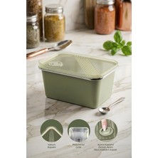 Odea Tr Stainless Paslanmaz Çelik Vakumlu Saklama Kabı,fırın ve Kek Kabı 1,65LT Yemek Kabı Sefer Tası,yeşil
