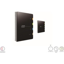 Odea Tr Quadro Spiralli 4 Seperatörlü Plastik Kapak Defter A4 150 Yaprak Kareli 2 Li Paket
