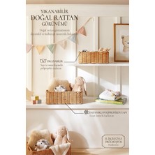 Odea Tr 2'li Çocuk Odası Yıkanabilir Bej Pp Rattan Sepet Set 30 x 20 x 11/36 x 26 x 12 cm