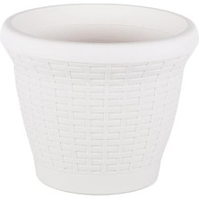 Odea Tr HS01 Hasır Saksı Tabaklı 20,9cm, 3.3 Litre Beyaz