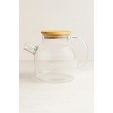 Odea Tr Bambu Kapaklı Isıya Dayanıklı Cam Demlik, 1200 Ml, Bitki Çayı ve Kahve Demliği