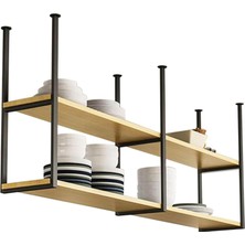Odea Tr Saksılar Için Askılık Raflı - 100 cm - Bitkiler Için Mutfak ve Bar Saklama, Şarap Kadehleri, Şişeler ve Kitaplar Için - Saksılar Için Zarif Asılı Raf (120 x 3