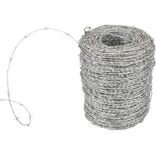 Odea Tr Galvanizli Çelikten Dikenli Tel Makara, Güvenli Özel Arazi, Bahçe, Çiftlik ve Korkuluk Koruması Için Uzun Ömürlü 2,8 mm Çift Telli Çit (100 M)