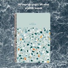 Odea Tr Çizgili A4 80 Yaprak Plastik Kapak Telli Defter Terazzo Keskin Color