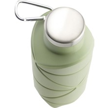 Odea Tr Katlanabilir Silikon Su Şişesi 700 ml Çelik Kapak ve Karabinalı