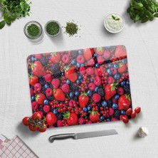Odea Tr Mor Kırmızı Meyveler | Cam Kesme Tahtası (30CM x 40CM)