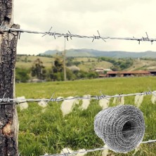 Odea Tr Yüksek Mukavemetli Galvanizli Dikenli Tel, 2,3 mm Kalınlığında, 4 Noktalı Güvenlik Çit Rulosu, Çiftlikler, Bahçeler, Hayvan Kontrolü ve Dış Mekanlarda Kullanım Için (20 M)