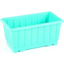 Odea Tr S232 Klasik Balkon Saksı Tabaklı 49CM, 7.4 Litre Turkuaz