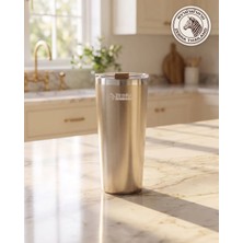 Zebra Thailand Zebra Vakumlu Çelik Termos Bardak 870 ml Polar, Kapaklı, Altın Kahve