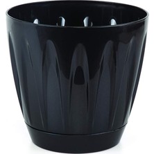 Odea Tr P005 Papatya Saksı Tabaklı 28CM, 12 Litre Siyah
