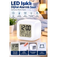 Odea Tr LED Aydınlatmalı Küp Saat Dijital Alarm Tarih ve Sıcaklık Göstergeli