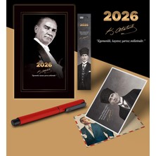 Odea Tr 2026 Gazi Paşa Atatürk Ajandası Ayraç Kartpostal Kalem - Kırmızı