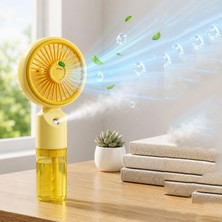 Odea Tr Mini Fan Vantilatör Şarjlı Su Buharlı 3 Hız Kademesi Taşınabilir Masa Fanı Buharlı Serinletme, Ev Ofis Kamp Seyahat El Tipi Sulu Fan Masaüstü Ofis Için Vantilatör K13 Sarı