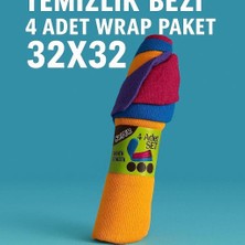 Odea Tr Pratik Mikrofiber Temizlik Bezi 4'lü Wrap Dürüm Paket Set 32X32 cm