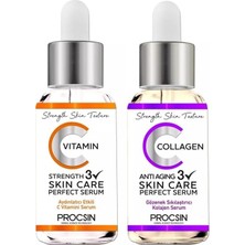 Odea Tr C Vitamin ve Collagen Serum, Cilt Bakım Serumu, 2'li Set