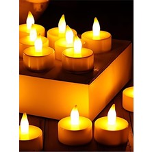 Belirtilmemiş LED Mum 12’li Tealight Set – Pilli, Dumansız, Dekoratif LED Mum – Sarı Işık Ortam Aydınlatma