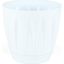 Odea Tr P005 Papatya Saksı Tabaklı 28CM, 12 Litre Beyaz
