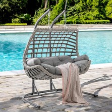 Odea Tr Cunda 2 Kişilik Rattan Bahçe Salıncağı