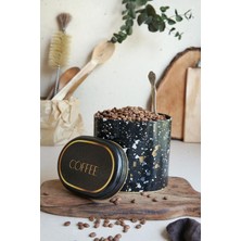 Odea Tr ER004-1H Terrazzo Black Desenli Oval Metal Saklama Kabı 11X15 cm (Terrazzo Black)