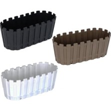Odea Tr 3 Adet Akasya Saksı, Bahçe Balkon Saksı, Çit Saksı 30 cm (Renkli)