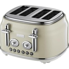 Odea Tr Gem Retro Krem Rengi Dört Dilim Ekmek Kızartma Makinesi