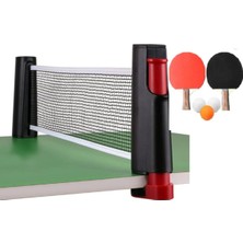 Odea Tr Kırmızı -Siyah Tüm Masalara Uyumlu Mekanizmalı Masa Tenisi Filesi 2 Raket 3 Top Set