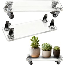 Odea Tr Kilitlenebilir Tekerlekler ile Akrilik Saksı Rafı - Modern Iç/dış Mekan Saksı Arabası, 32 x 12 Cm, Veranda ve Bahçe Için Saksı Standı, Zarif Ruot Bitki Aksesuarı