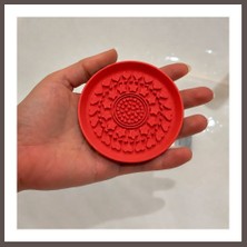 Bezos 3D Baskı Makyaj Fırçası Temizleme Pedi - Desenli Aparat-Kırmızı ECO123
