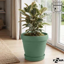Odea Tr Tabaklı Delikli Plastik Çiçek Saksısı, 29 cm 9 Lt, 1 Adet, Yeşil