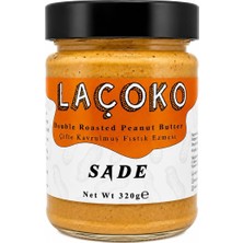 Odea Tr Laçoko 320 Gram Şekersiz, Katkısız, Glutensiz, Vegan, Doğal Çifte Kavrulmuş Yer Fıstığı Ezmesi (320 Gram)