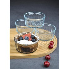 Odea Tr 4 Adet Cam Sufle Kabı Borline Kek Tatlı Sufle Kahvaltılık Kase 10X5 cm Borline