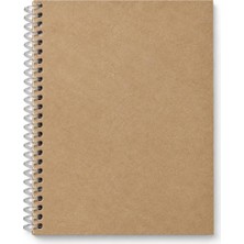Odea Tr Kraft Kapaklı Spiralli Çizgisiz Defter, 24X16,5 Cm, 100 Yaprak