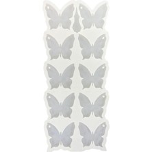 Odea Tr Epoksi Reçine Silikon Kalıp Çoklu Kelebek Delikli Anahtarlık Kalıbı 5 cm 10 Lu
