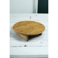 Odea Tr Bambu Ayaklı Sunumluk, Servis, Kesim Tahtası Çap 32CM