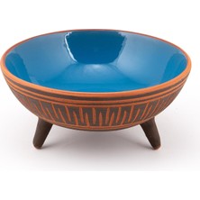 Odea Tr Dekoratif Sunum Kasesi, Seramik Ayaklı Sunum Kasesi, Servis Kasesi, Servis Tabağı, Kase, Tabak (Mavi, 20 Cm)