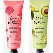 Odea Tr Love Nature El Kremi Seti, Organik Pembe Greyfurt ve Avokado Yağı, 2X75ML
