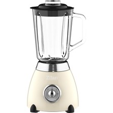Odea Tr ZLN1207 Retro Stand Blender, 1,5 L Cam Hazneli, Parçalayıcı, Smoothie Makinesi, Mikser, Paslanmaz Çelik Bıçak, 2 Hız ve Nabız Fonksiyonu, Paslanmaz Çelik Gövde, Güçlü Mikser, Vintage Tasarım