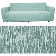 Odea Tr Bibaha 3 Kişilik Jakarlı Düz Desen Lastikli Koltuk Kılıfı Çekyat Koltuk Örtüsü Streç Esnek Kanepe Kılıfı Mint 180 x 230