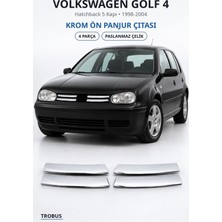 Trobus Volkswagen Golf 4 1998-2004 Uyumlu Krom Ön Panjur Çıtası 4 Parça Paslanmaz Çelik