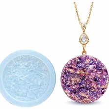 Odea Tr Shop Yuvarlak Druzy Kristal Silikon Epoksi Kalıbı, 4 Cm, Şeffaf, Kolye ve Anahtarlık Yapımı Için, Tekrar Kullanılabilir (Yuvarlak)