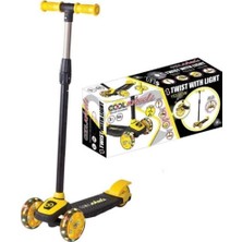 Odea Tr Işıklı Ayarlanabilir Yükseklik LED Işıklı Cool Wheels Scooter Sarı