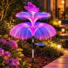 Odea Tr Solar Kelebekli Bahçe Lambası 85 cm Renkli LED Aydınlatma S54