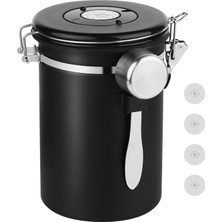 Odea Tr Kahve Kutusu Saklama Kabı - 22 Oz Paslanmaz Çelik Hava Geçirmez Kahve Çekirdeği Saklama Zemini Konteyner Tarih Izleyici ve Ölçüm Kepçesi, Tahıl, Şeker, Çay Için Mutfak Gıda Kabı Kavanozu